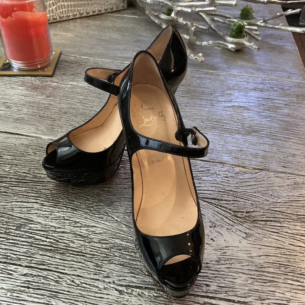 Authentic Christian Louboutin open toed Mary Jane’s!